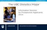 Faculty of Land and Food Systems  of Land and Food Systems  The UBC Dietetics Major Information Session for.