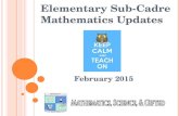 Elementary Sub-Cadre Mathematics Updates February 2015.