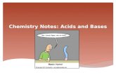 Chemistry Notes: Acids and Bases. Properties of Acids and Bases Acids  taste sour (vinegar, lemons)  aqueous solutions of acids are electrolytes  cause.