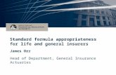 Date (Arial 16pt) Title of the event – (Arial 28pt bold) Subtitle for event – (Arial 28pt) Standard formula appropriateness for life and general insurers.