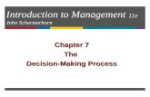 Introduction to Management 11e John Schermerhorn Chapter 7 The Decision-Making Process.