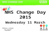 NHS Change Day 2015 Wednesday 11 March Making a change for better together.