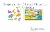 Chapter 3- Classification of Animals By Ms. Pritam Bhise Pawar Public School Kandivali.
