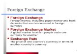 1 Foreign Exchange Foreign Exchange Foreign Exchange Foreign money, including paper money and bank deposits that are denominated in foreign currency Foreign.