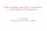 High energy neutrino astronomy: Challenges & Prospects Eli Waxman Weizmann Institute, ISRAEL.