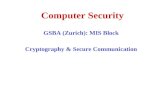 Computer Security GSBA (Zurich): MIS Block Cryptography & Secure Communication.
