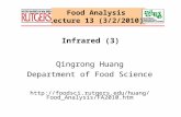 Food Analysis Lecture 13 (3/2/2010) Infrared (3) Qingrong Huang Department of Food Science .