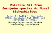 Volatile Oil from Eucalyptus species As Novel Bioherbicides Daizy R. BATISH*, Shalinder KAUR, Harminder Pal SINGH and Ravinder K. KOHLI Botany Department,