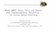 What DMSP Data Tell us About the Thermosphere Response to Solar Wind Forcing Delores Knipp CU Aerospace Engineering Sciences and NCAR HAO With Assistance.