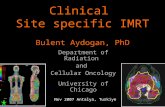 Clinical Site specific IMRT Bulent Aydogan, PhD Department of Radiation and Cellular Oncology University of Chicago Nov 2007 Antalya, Turkiye.