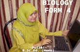 BIOLOGY FORM 4 ~PuT3R!~ B.Sc.Ed. (Hons). CONTENTS CHAPTER 1 : Introduction to Biology CHAPTER 2 : Cell Structure and Cell Organisation CHAPTER 3 : Movement