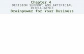 Chapter 4 Brainpower for Your Business Chapter 4 DECISION SUPPORT AND ARTIFICIAL INTELLIGENCE Brainpower for Your Business.