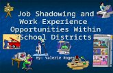 Job Shadowing and Work Experience Opportunities Within School Districts By: Valerie Rogers.