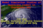 Model Simulation Studies of Hurricane Isabel in Chesapeake Bay Jian Shen Virginia Institute of Marine Sciences College of William and Mary.