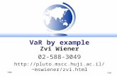FRM VaR Zvi Wiener 02-588-3049 mswiener/zvi.html VaR by example.