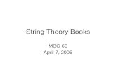 String Theory Books MBG 60 April 7, 2006. Chronology JHS: 1966-72, Princeton U. MBG: 1970-72, IAS 1972: JHS to Caltech, MBG to England 1979: Begin collaboration.