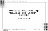 CSE3308/CSC3080 - Software Engineering: Analysis and DesignLecture 13.1 Software Engineering: Analysis and Design - CSE3308 Exam Revision CSE3308/CSC3080/DMS/2000/32.