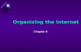 1 Organizing the Internet Chapter 9. 2 Knowledge Checkpoints  Internet protocols  Routing and protocols  Internet addressing  Organization of the.