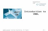 ©2010 Cengage Learning Engineering. All Rights Reserved.10-0 Introduction to VHDL PowerPoint Presentation © 2010. Cengage Learning, Engineering. All Rights.