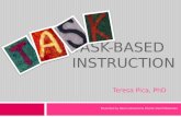 TASK-BASED INSTRUCTION Teresa Pica, PhD Presented by Reem Alshamsi & Kherta Sherif Mohamed.