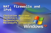 NAT, firewalls and IPv6 Christian Huitema Architect, Windows Networking Microsoft Corporation.
