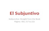 Subjunctive: Straight from the Book Página: 183, 217 & 222.