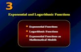 3  Exponential Functions  Logarithmic Functions  Exponential Functions as Mathematical Models Exponential and Logarithmic Functions.