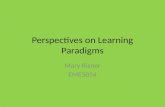 Perspectives on Learning Paradigms Mary Risner EME5054.