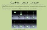Fluids Unit Intro  Describe the relationship among mass, volume,