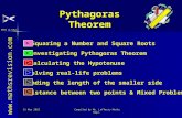 MTH 4-16a 1-Aug-15Compiled by Mr. Lafferty Maths Dept. Pythagoras Theorem  Squaring a Number and Square Roots Investigating Pythagoras.