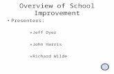 Overview of School Improvement Presenters: » Jeff Dyer » John Harris » Richard Wilde.