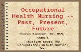 Occupational Health Nursing -- Past, Present, Future Sharon Kemerer, RN, MSN, COHN-S American Board for Occupational Health Nurses, Inc.