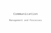 Communication Management and Processes. Communication and Management Topics Covered –The Importance of Good Communication –The Communication Process –The.