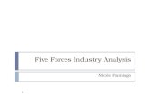 Five Forces Industry Analysis Nicole Fiamingo 1. Five Forces Industry Analysis Description & Purpose  Developed by Michael Porter  Provides an understanding.