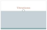 Titrations. Titration Method for determining the concentration of an unknown solution A measured volume of a solution of known concentration (titrant)