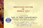 INDUSTRIALIZATION IN MIDDLE EAST Presented by Just & Fair Consultants Industrial Consultants & Engineers (A Member Firm of AGN International) P.O. Box:
