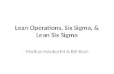 Lean Operations, Six Sigma, & Lean Six Sigma Madhav Kasukurthi & Bill Ryan.