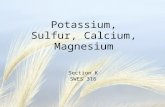 Potassium, Sulfur, Calcium, Magnesium Section K SWES 316.