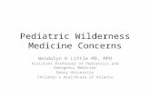 Pediatric Wilderness Medicine Concerns Wendalyn K Little MD, MPH Assistant Professor of Pediatrics and Emergency Medicine Emory University Children’s Healthcare.