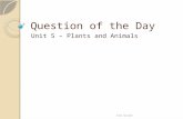Question of the Day Unit 5 – Plants and Animals 3rd Grade.