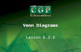 1 Lesson 6.2.5 Venn Diagrams. 2 Lesson 6.2.5 Venn Diagrams California Standard: Statistics, Data Analysis and Probability 3.1 Represent all possible outcomes.