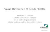 Value Difference of Feeder Cattle Michelle F. Elmore Extension Animal Scientist/ Beef Cattle Improvement Alabama Cooperative Extension System.