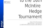 Hedge Tournament Welcome to the 16th McIntire Hedge Tournament Rules of the Tournament Official source â€“ Do not print! (c) 2002-2015 Stefano Grazioli &