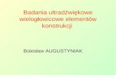 Badania ultradźwiękowe wielogłowicowe elementów konstrukcji Bolesław AUGUSTYNIAK.