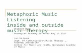 Metaphoric Music Listening inside and outside music therapy The Ear in Music Norwegian Academy of Music May 11-12th Lars Ole Bonde Dept. Of Communication/Music.