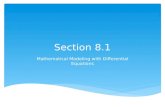 Section 8.1 Mathematical Modeling with Differential Equations.