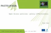 SPARC Europe Workshop, LIBER 2015, London, 24 June 2015 Open Access policies: policy effectiveness Alma Swan.