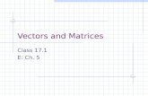 Vectors and Matrices Class 17.1 E: Ch. 5. Objectives Know what a Cartesian coordinate system is. Know the difference between a scalar and a vector. Review/learn.