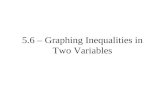 5.6 – Graphing Inequalities in Two Variables. Ex. 1 From the set {(1,6),(3,0),(2,2),(4,3)}, which ordered pairs are part of the solution set for 3x +