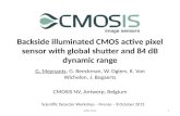 Backside illuminated CMOS active pixel sensor with global shutter and 84 dB dynamic range G. Meynants, G. Beeckman, W. Ogiers, K. Van Wichelen, J. Bogaerts.